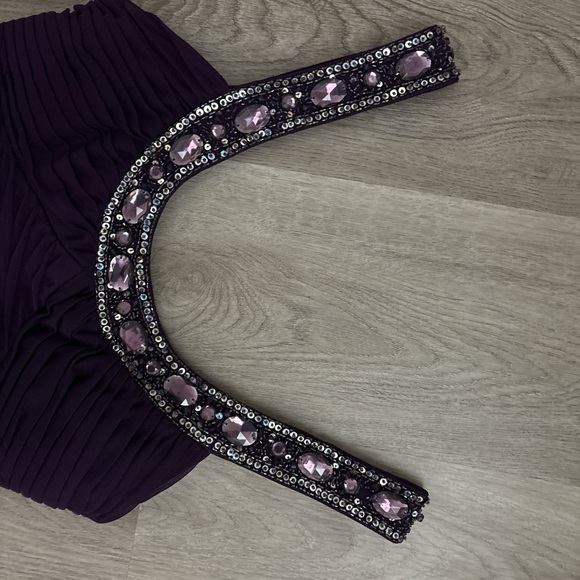 Purple Ruched Mini Dress - Picture 4 of 4